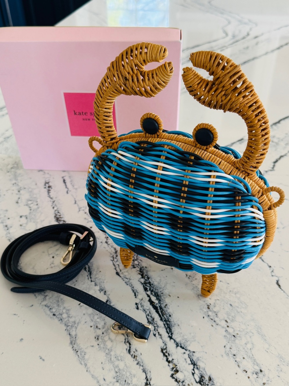 Kate Spade Pinch Me Crab Wicker Bag Rare Novelty Crossbody NWOT